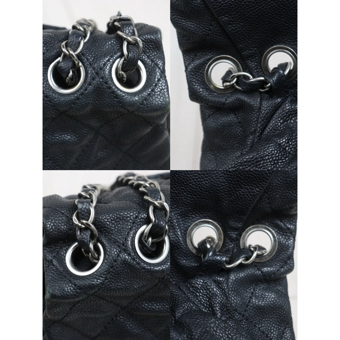 Include Entrupy Certificate of Authenticity｜Fair ( Rank B)｜ CHANEL Caviar Skin Matrasse Chain  Shoulder Bag Black Made In 2010- 2011Year｜S26052506