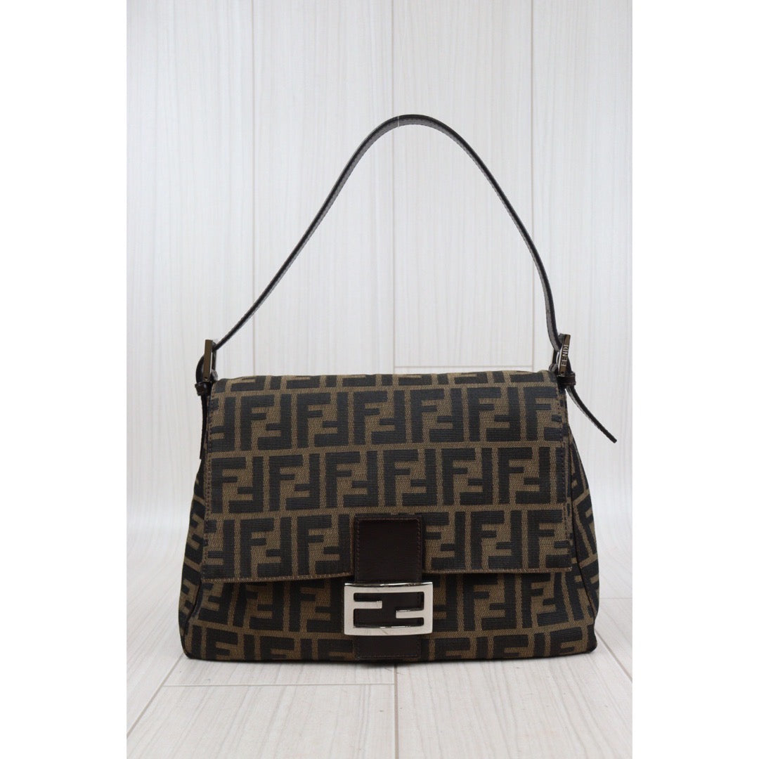 Rank A｜ FENDI Zucca Mamma Baguette Shoulder Bag ｜24030727
