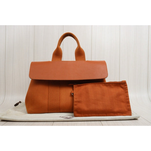 Include Entrupy Certificate of Authenticity｜Good ( Rank AB)｜ HERMES Valparaiso  Orange Canvas Hand Bag  PM｜26081901