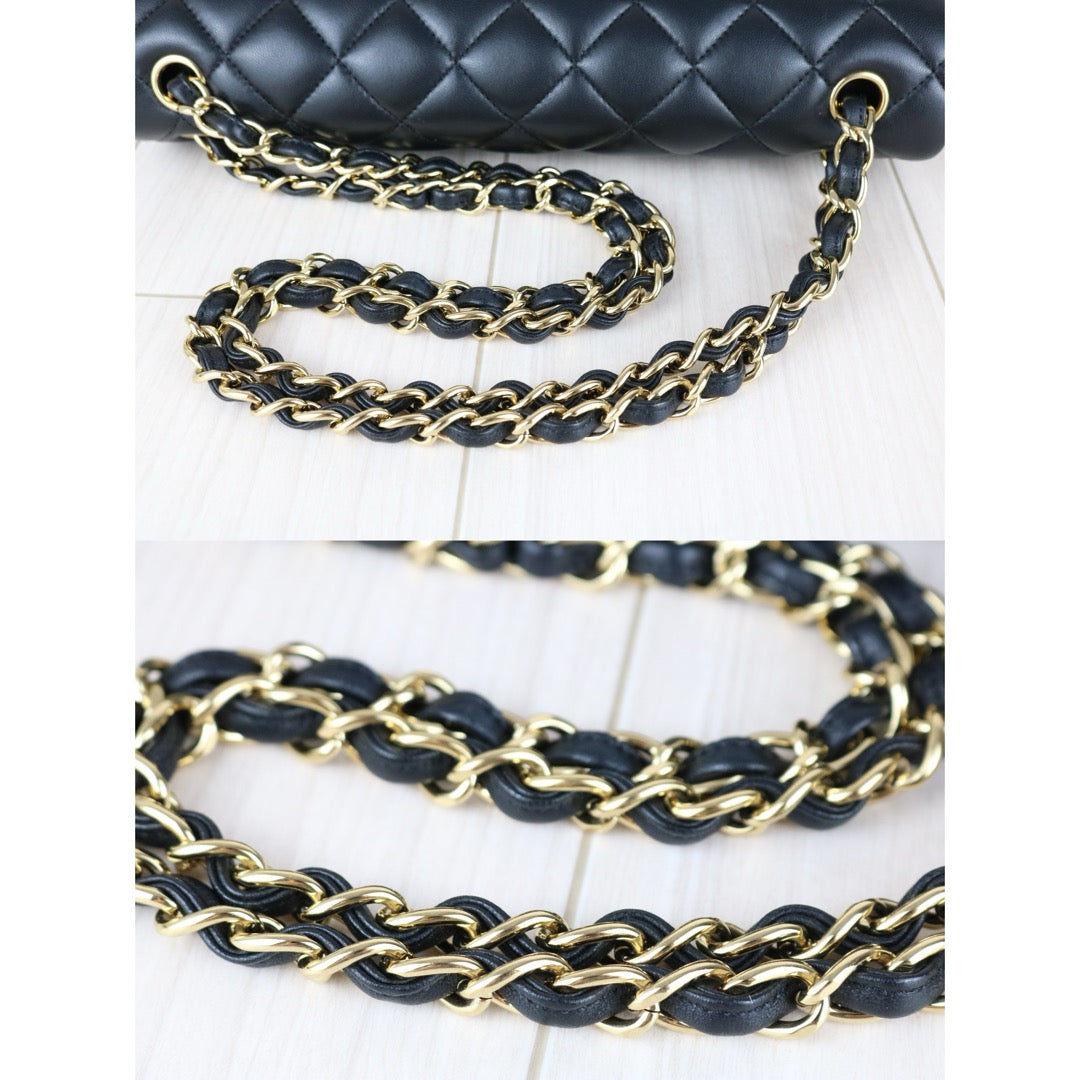 Very Good ( Rank A)｜ CHANEL Matrasse Chain Lamb Skin Jumbo Black  Made In 2014 Year｜S25092401
