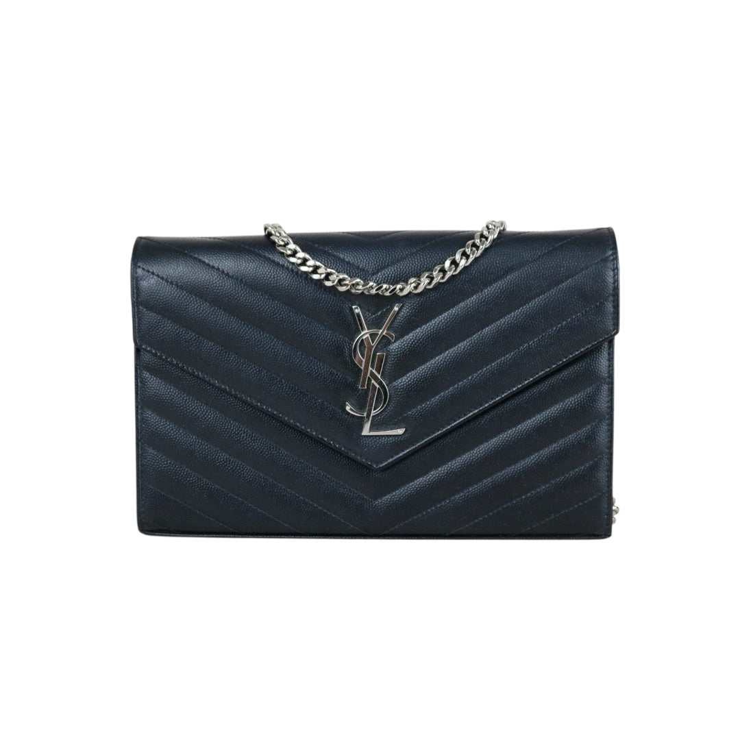 Very Good ( Rank A)｜Saint Laurent YSL Caviar Skin Shoulder Bag Black｜S25060303