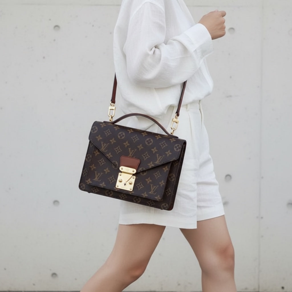 Include Entrupy Certificate of Authenticity｜Good ( Rank AB)｜ Louis Vuitton Monogram Monceau28 Shoulder Bag ｜26061812