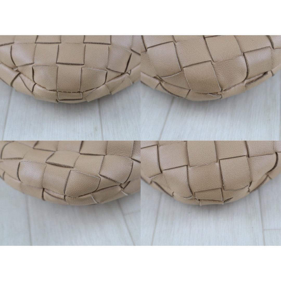 Include Entrupy Certificate of Authenticity｜Very Good ( Rank A)｜ Bottega Veneta Lamb Skin Mini Jodie Hand Bag Beige｜S26083013