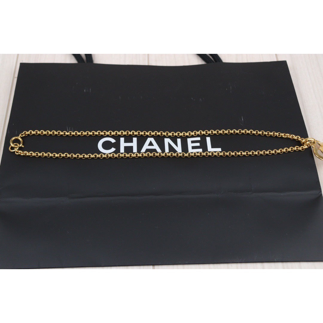 Rank A ｜ CHANEL Coco Mark 24K Gold Plated Necklace｜24012521