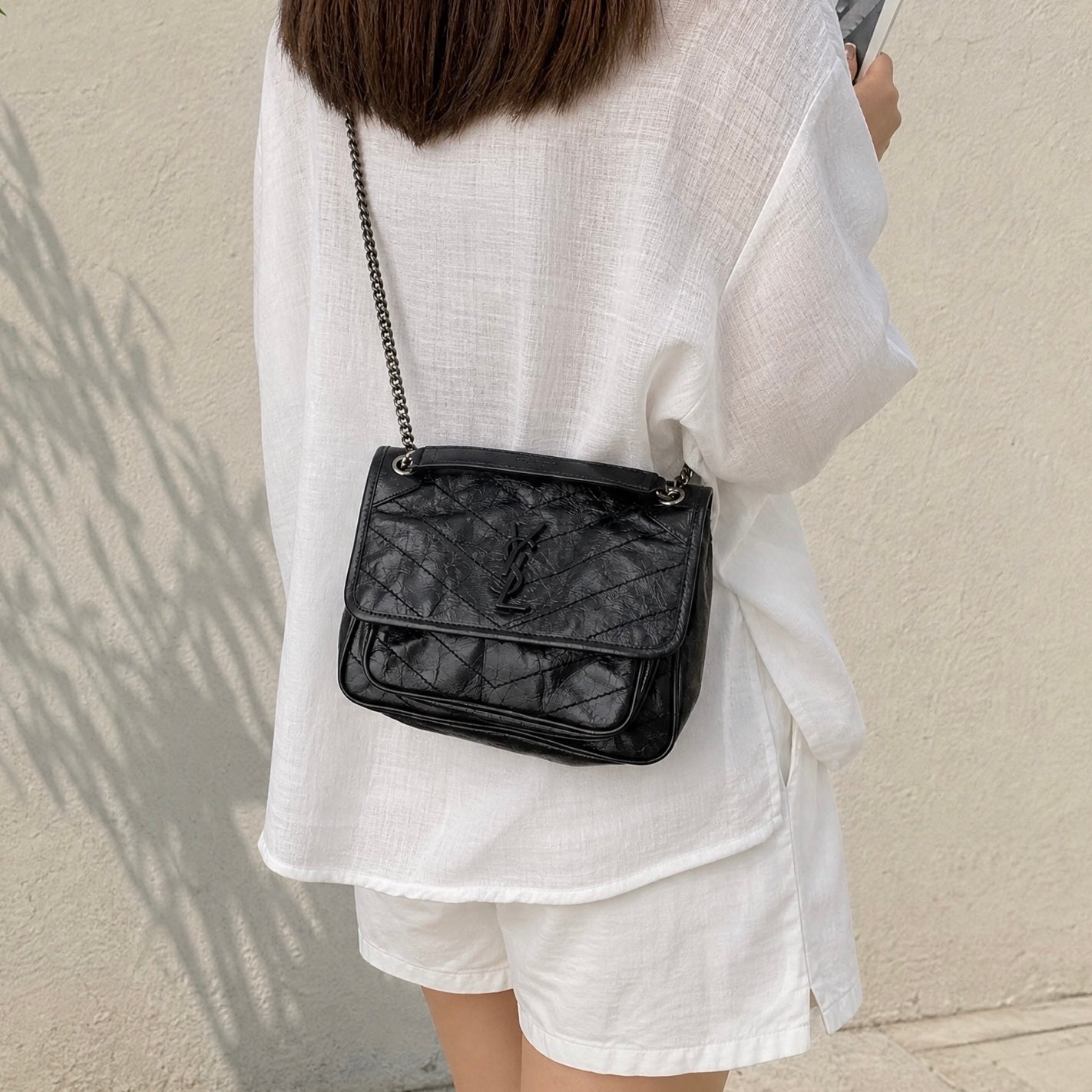 Include Entrupy Certificate of Authenticity｜Very Good ( Rank A)｜  Saint Laurent YSL Saint Laurent Niki  Shoulder Bag Black PM｜W26071703