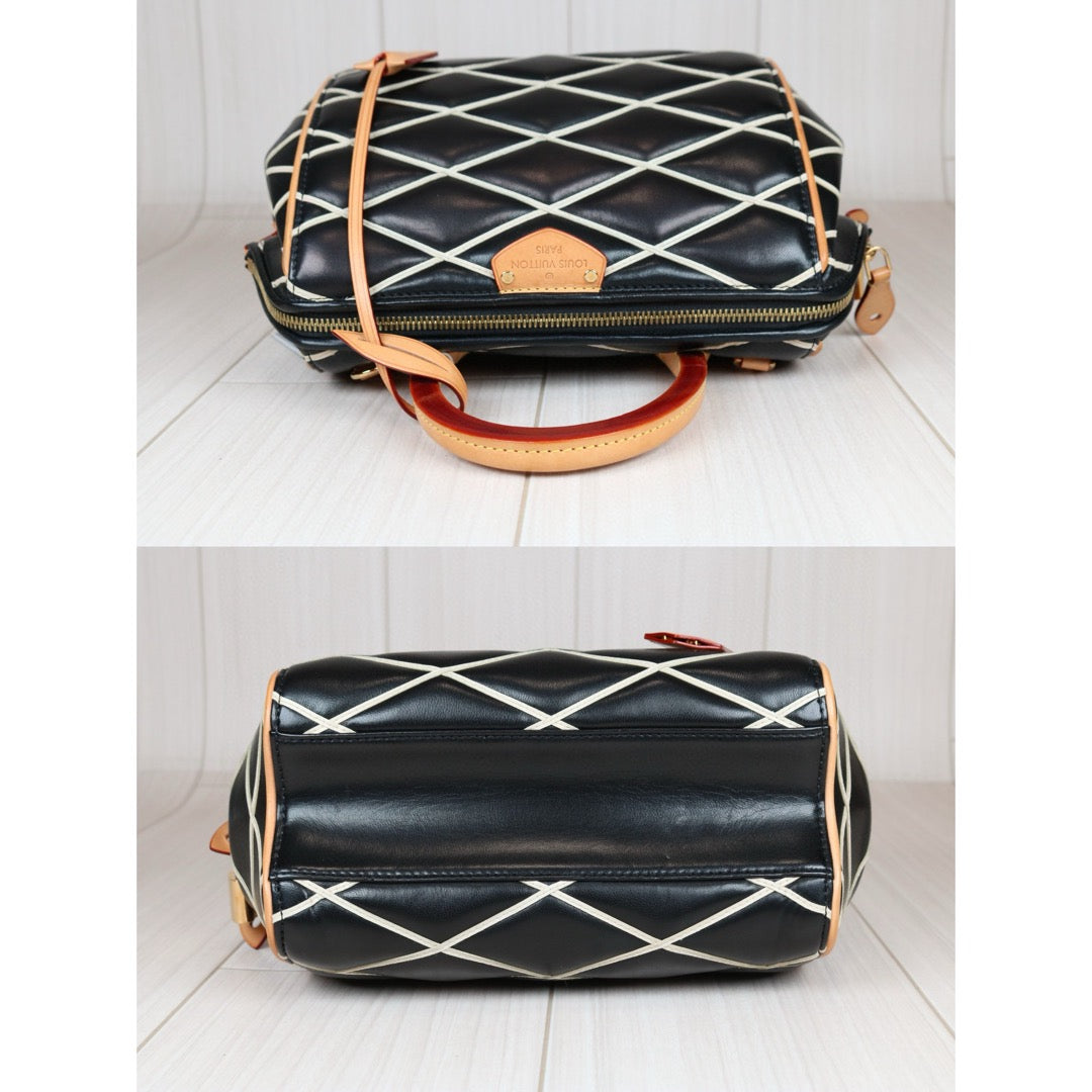 Rank A｜ LV Doc PM Black Leather Top Handle Crossbody Shoulder Bag  ｜S24080503