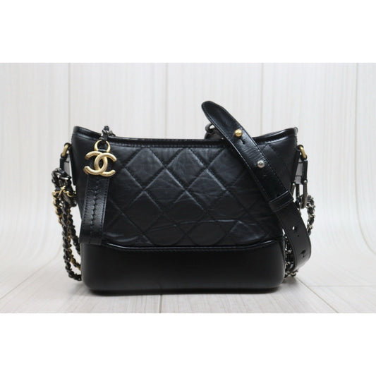 Include Entrupy Certificate of Authenticity｜Very Good ( Rank A) ｜CHANEL PM Gabrielle Calf Leather Shoulder Bag Black  IC Chips Model｜S26080611