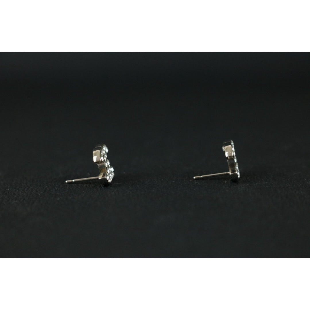 Include Authentic Detective Certificate of Authenticity｜Very Good ( Rank A) ｜CHANEL 08V COCO Mark Rhinestone Earrings Made In 2008Year｜S26040813