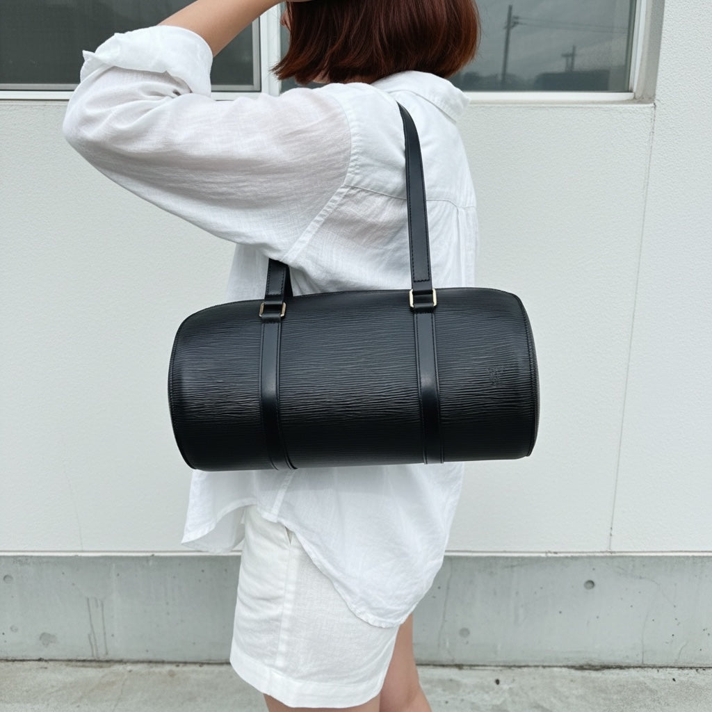 Include Entrupy Certificate of Authenticity｜Good ( Rank AB)｜ Louis Vuitton Epi Soufflot Handbag Black｜26042301