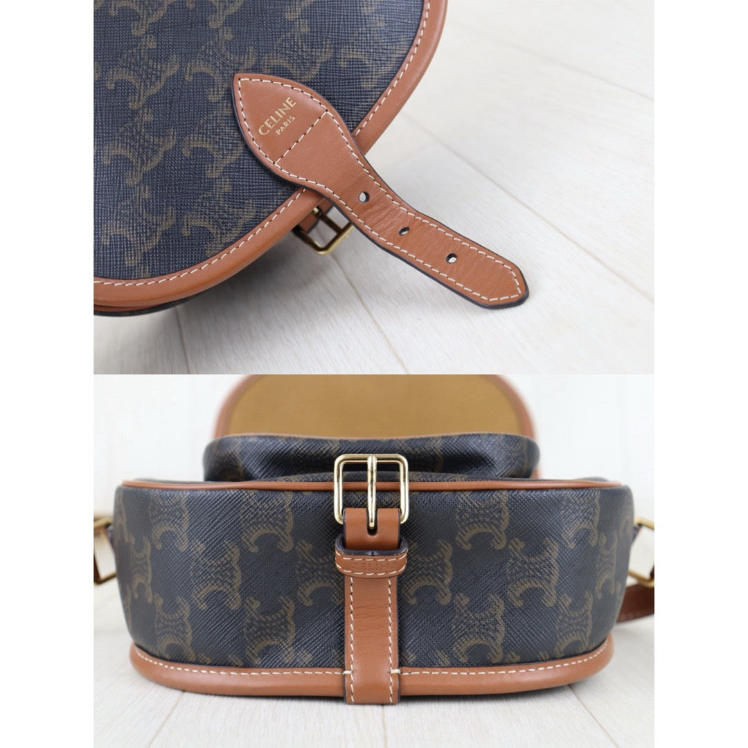 Very Good ( Rank A) ｜ CELINE Macadam Triomphe Cross Body Shoulder Bag Current Model｜S25110313