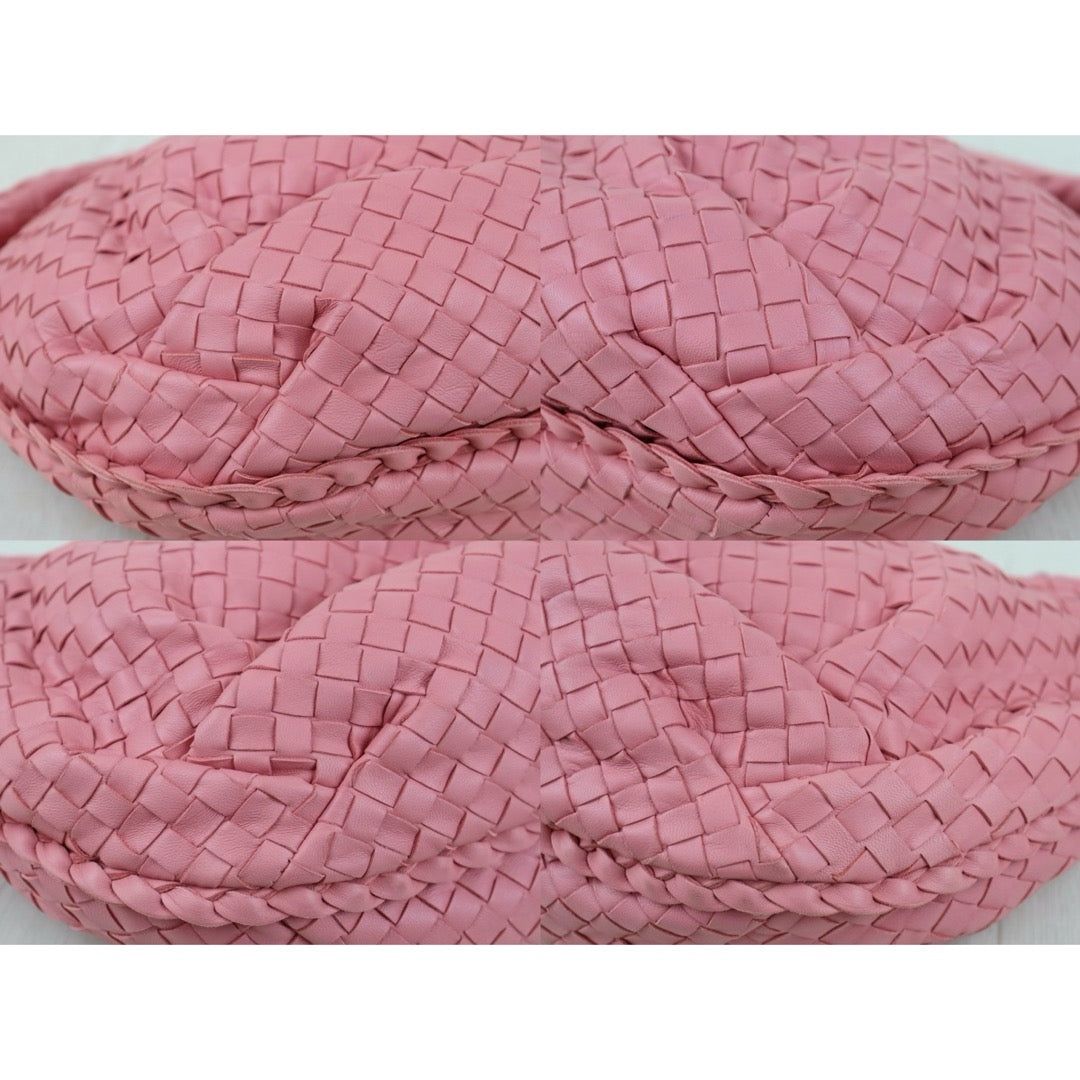 Include Entrupy Certificate of Authenticity｜Very Good ( Rank A)｜ Bottega Veneta Lamb Skin Braid Shoulder Bag  Pink｜S26052516