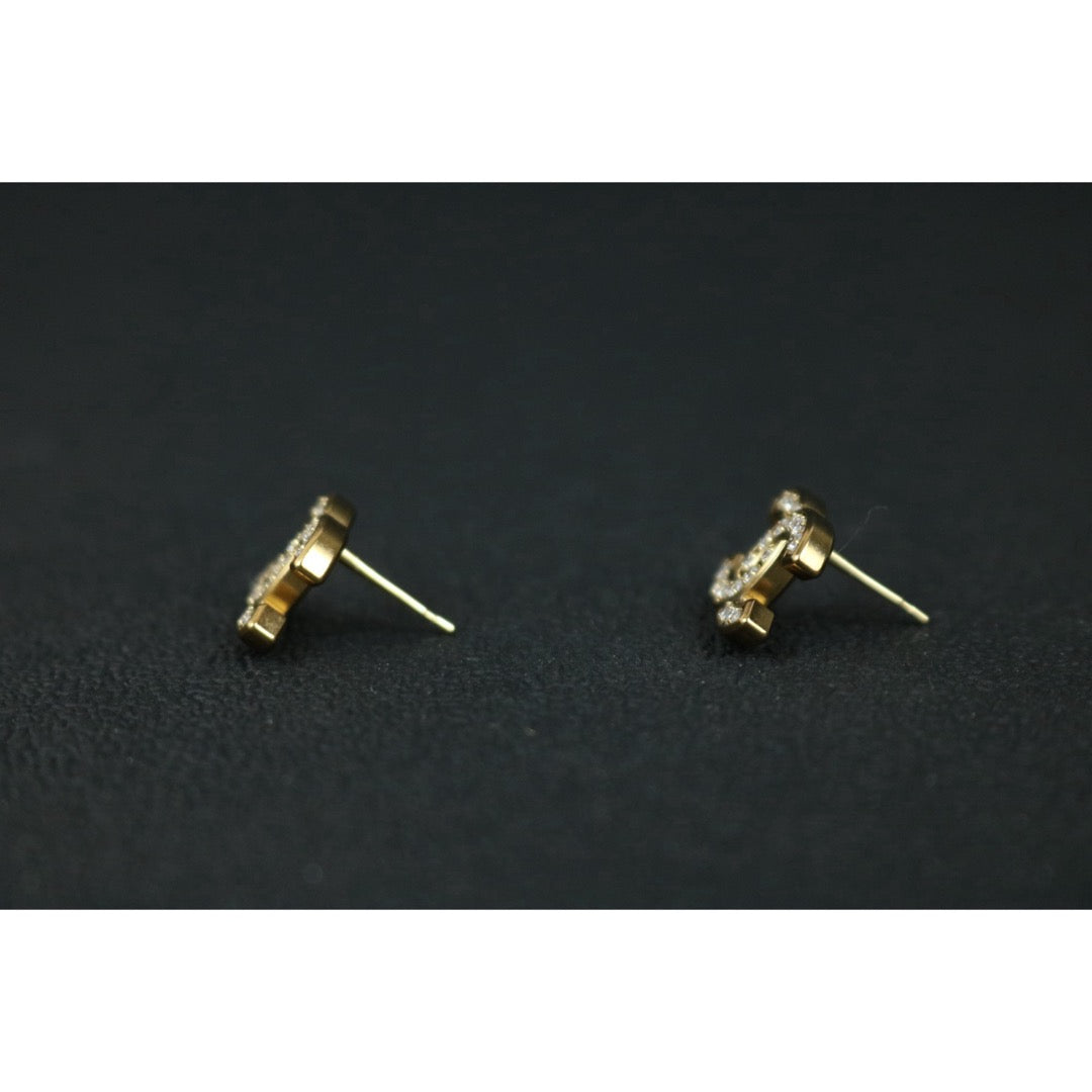 Include Authentic Detective Certificate of Authenticity｜Very Good ( Rank A) ｜CHANEL A21C COCO Mark Rhinestone Earrings Made In 2021 Year｜S26062503
