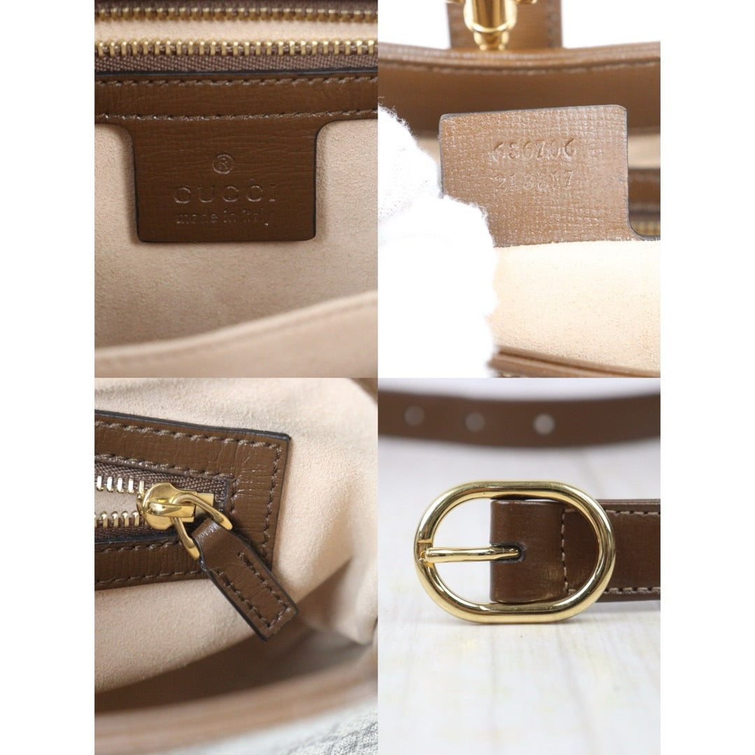 Very Good ( Rank A) ｜ GUCCI Tan Monogram Canvas Hobo Jackie O Bag With Shoulder Strap｜S24092804