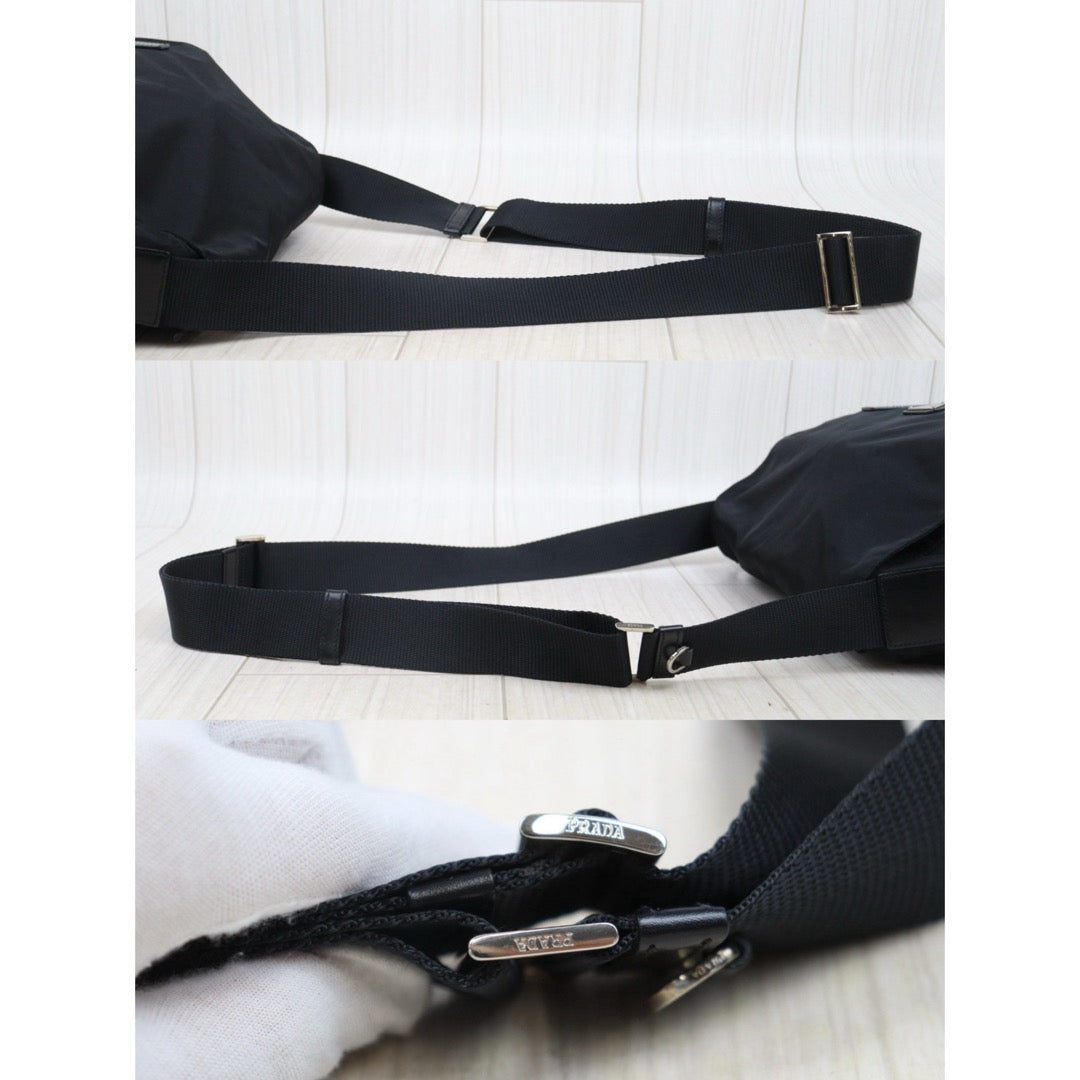 Good ( Rank AB) ｜Prada  Nylon ShoulderBag Black Silver Hardware｜25071711
