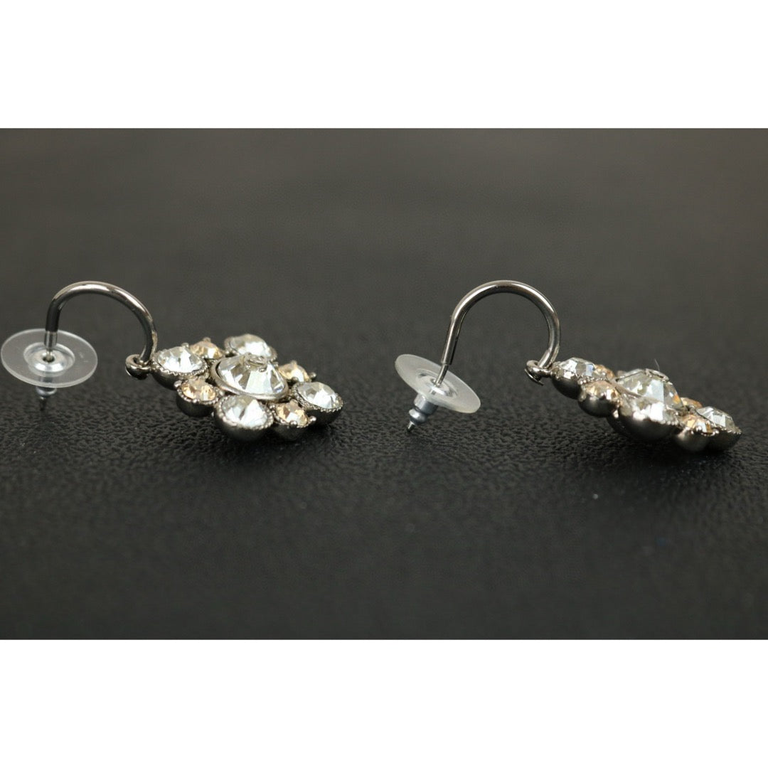 Very Good ( Rank A) ｜CHANEL COCO Mark Colorblock Rhinestone Earrings ｜F25012307