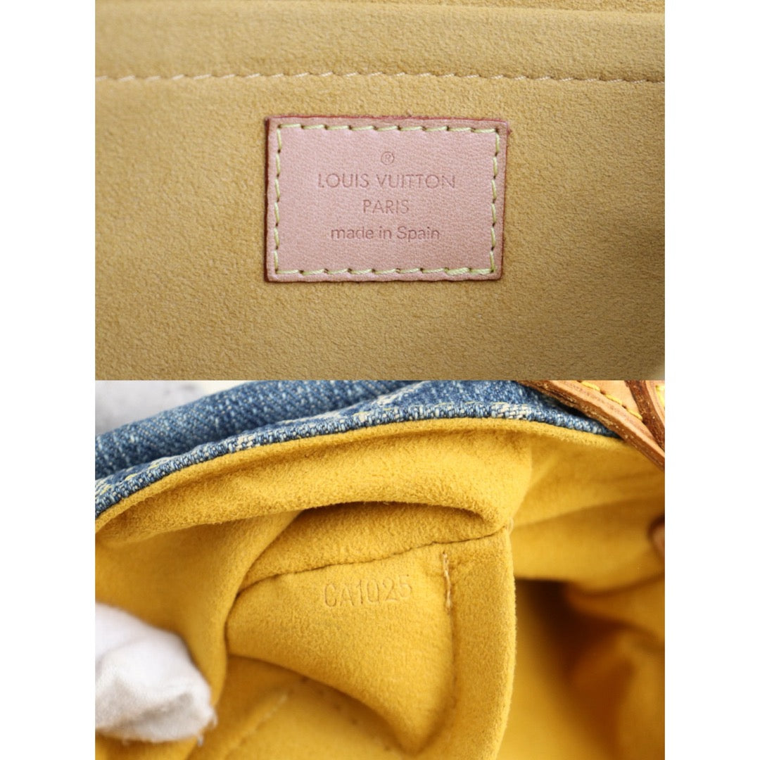 Fair ( Rank B) ｜LV Monogram Denim Mini Pleaty Shoulder Bag Blue｜S26013019