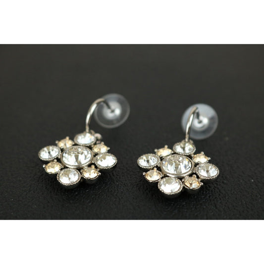 Very Good ( Rank A) ｜CHANEL COCO Mark Colorblock Rhinestone Earrings ｜F25012307