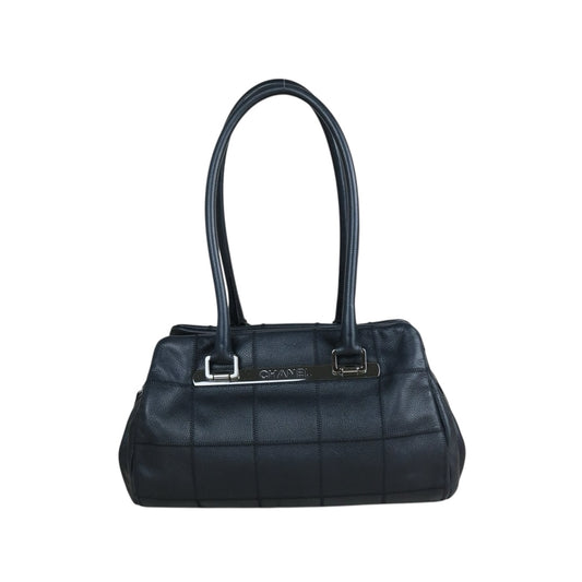 Include Entrupy Certificate of Authenticity｜Good ( Rank AB)｜ CHANEL  Calf Leather Square Quilt Boston  Shoulder Bag Black Made In 2005～2006Year｜S26060203