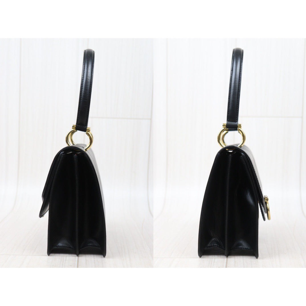 Rank A｜ CELINE Vintage Box Calf Leather Hand  Bag Black｜24060305