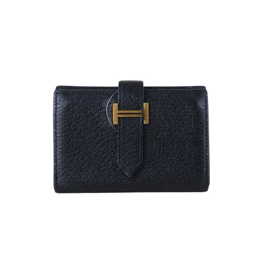 Include Entrupy Certificate of Authenticity｜Good ( Rank AB)｜ HERMES Bearn Compact Black Y Stamp Made In 2020 Year｜Z26100204