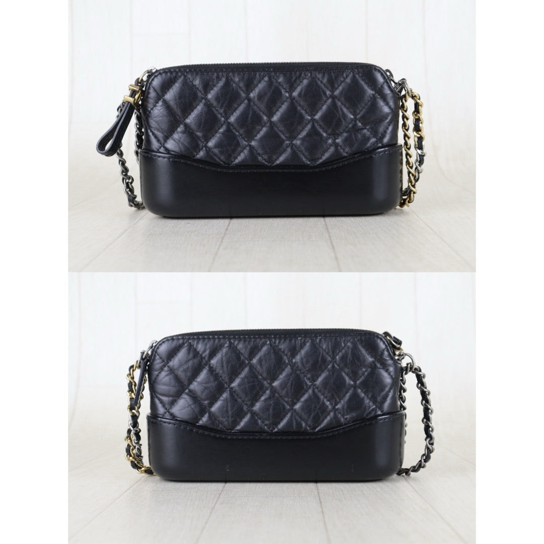Include Entrupy Certificate of Authenticity｜Very Good ( Rank A)｜CHANEL Mini Gabrielle Aged Calfskin Shoulder Bag Black Made in 2019Year｜S26072548