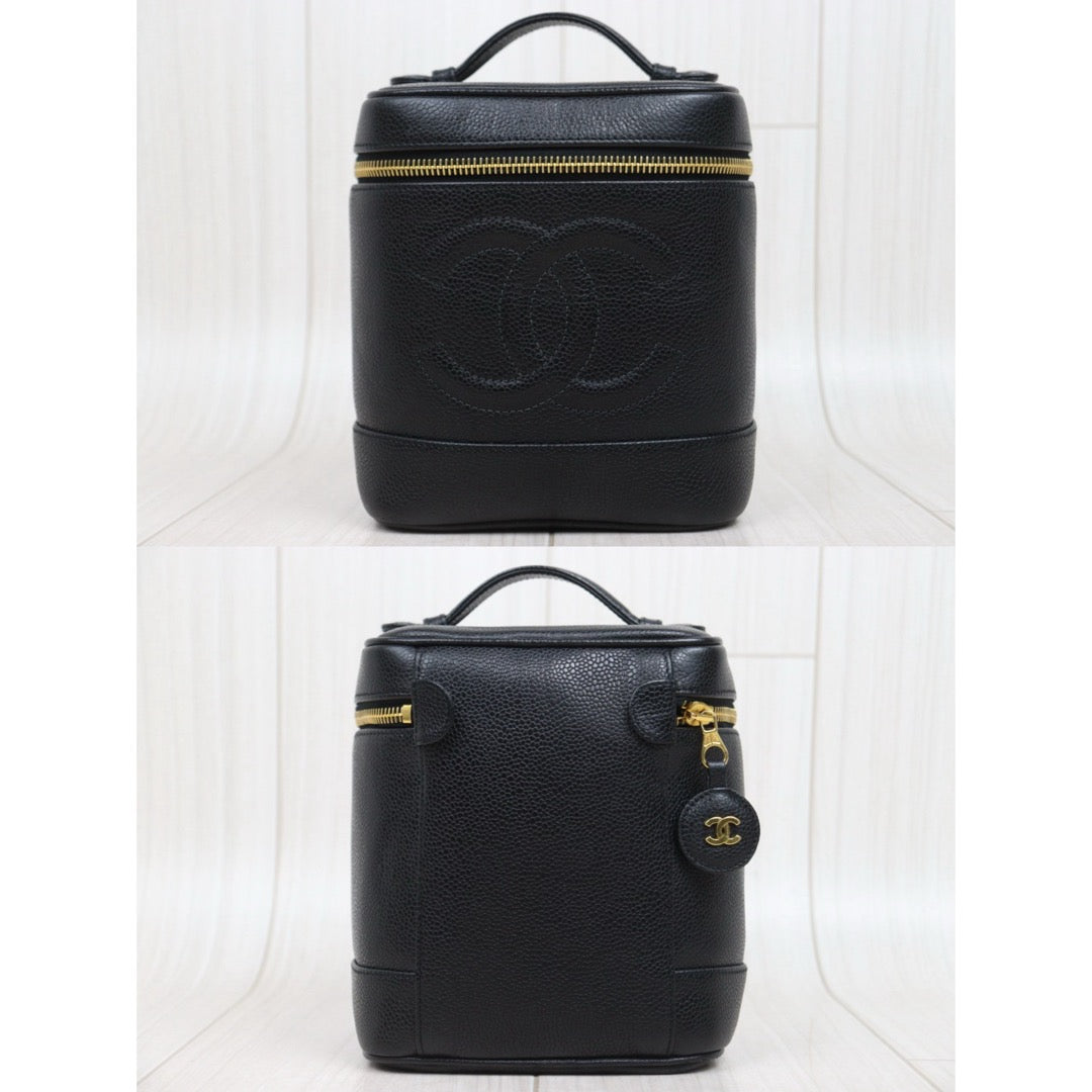 Very Good ( Rank A) ｜Full Set CHANEL Caviar Skin Vanity Handbag  Made In 1994～1996Year ｜25112603