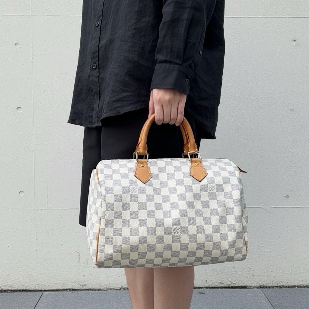 Include Entrupy Certificate of Authenticity｜Good ( Rank AB)｜ Louis Vuitton Azul Speedy 35 Hand Bag  ｜X26061802