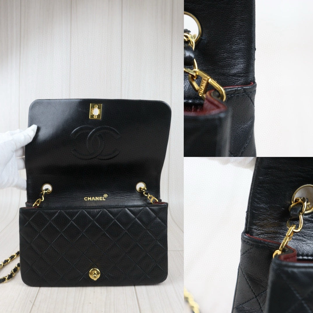 Very Good ( Rank A)｜ CHANEL Matrasse Lamb Skin Chain Bag Made in 1989-1991 Year｜P24083003