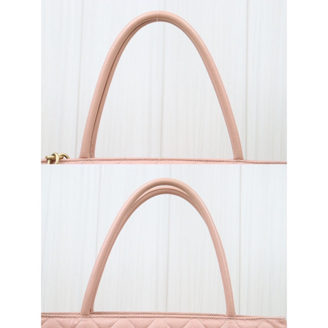 Rank A｜ CHANEL Caviar Skin Leather Calf Leather Tote Bag Pink Made In 2000～2002Year｜24042909