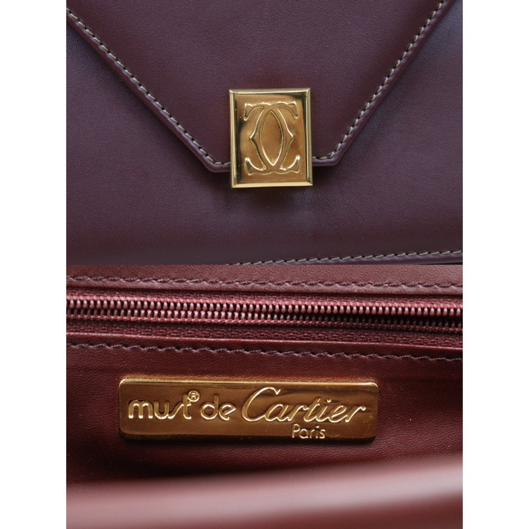 Rank A ｜ Cartier Trinity Bordeaux Leather  Shoulder Bag｜24060318