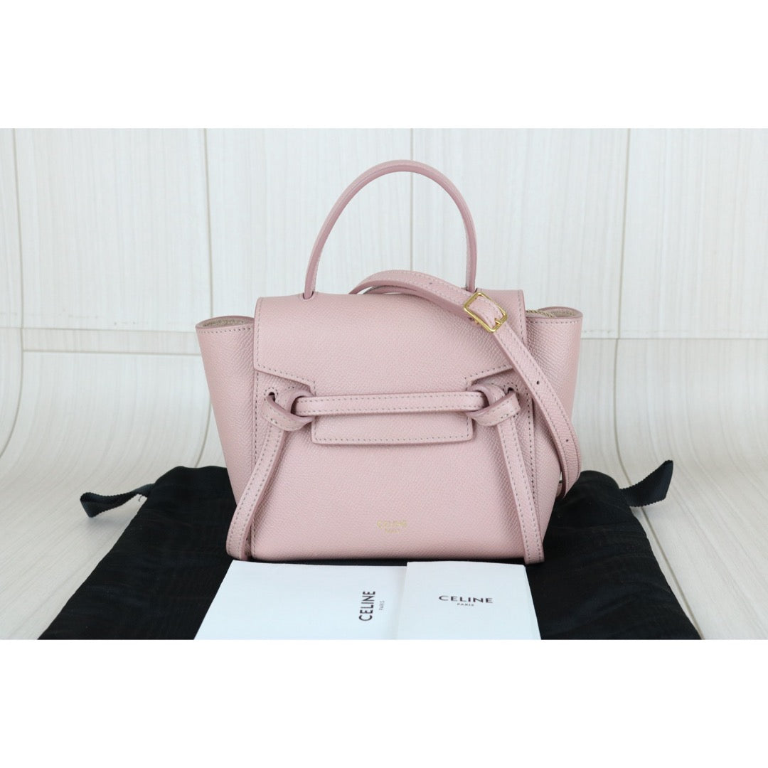 Very Good ( Rank A)｜CELINE Calf Leather Belt Pico Handbag Shoulder Bag Misty Rose｜S25112910