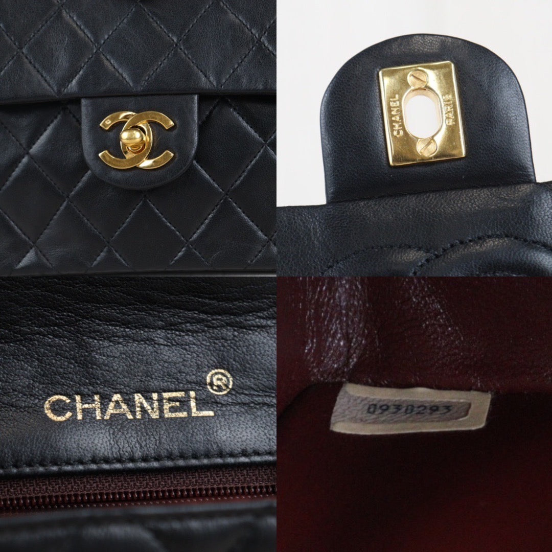 Rank AB ｜ CHANEL Black Lanbskin Square 17 Shoulder Bag Made In 1986～1988 Year ｜23091807