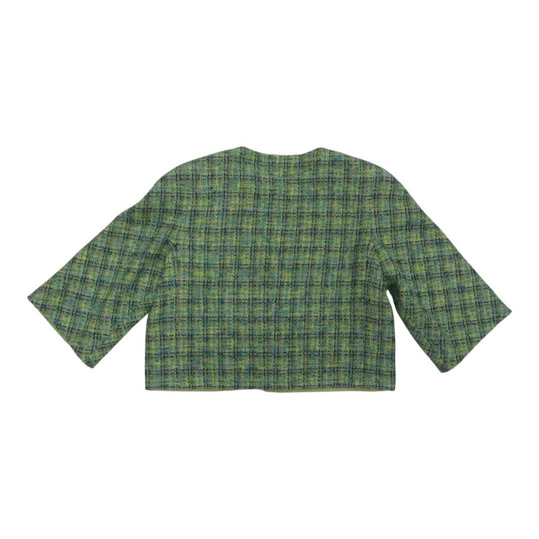 Very Good ( Rank A) ｜ CHANEL 19P Cotton Tweed Avocado Green Coat 44 size  ｜W25102108