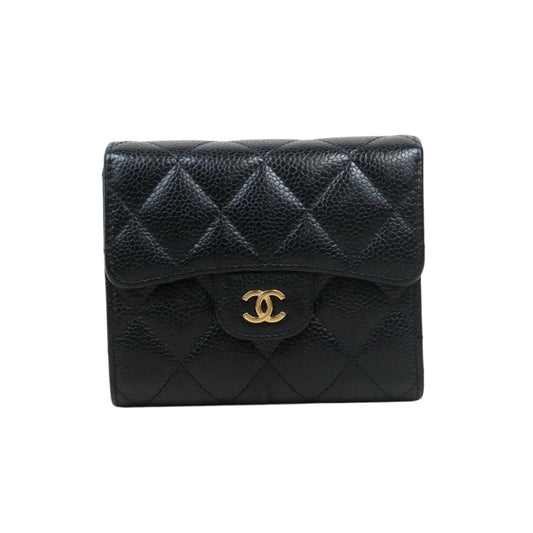 Very Good ( Rank A)｜Chanel Caviar Skin Black Wallet｜S24111229