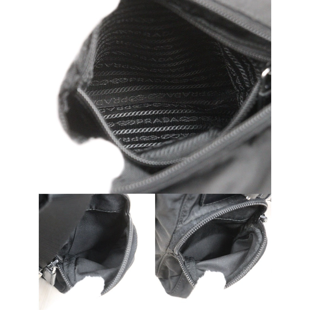 Good ( Rank AB) ｜Prada  Nylon Shoulder Bag  Black PM Silver Hardware｜26021604