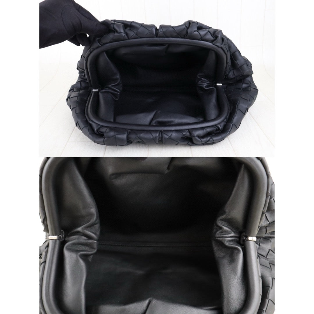 Excellent（Rank SA）｜ Bottega Veneta Lamb Skin Teen Pouch Classic Black｜S25032302