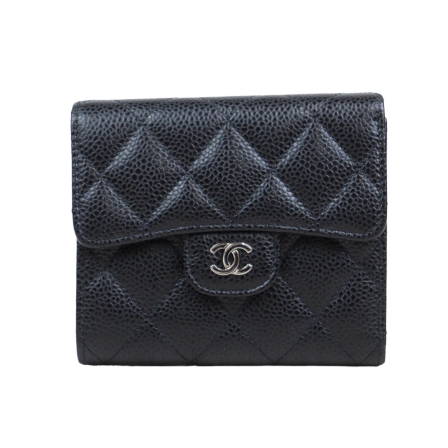 Rank A ｜Chanel Caviar Skin Tri-fold Wallet Black Made in 2018 Year｜23110701