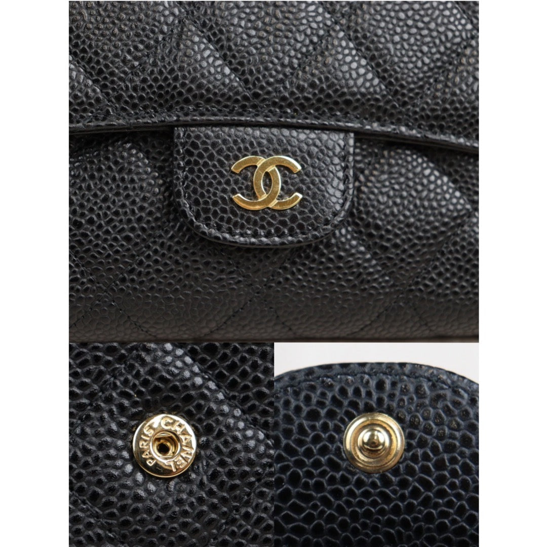 Rank A ｜CHANEL Caviar Skin Black Long Wallet Made In 2014 Year｜23112713