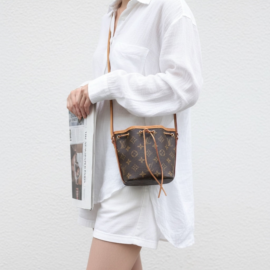 Include Entrupy Certificate of Authenticity｜Good ( Rank AB)｜ Louis Vuitton Monogram  Nano Noe  Shoulder Bag IC Chips Model｜X26042004