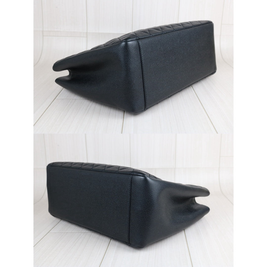 Include Entrupy Certificate of Authenticity｜Very Good ( Rank A) ｜ CHANEL Caviar Skin Matrasse Chain GST Tote Bag  Black  Made In 2009-2010Year｜S26062801