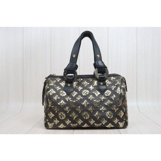 Include Entrupy Certificate of Authenticity｜Good ( Rank AB) ｜ Louis Vuitton Monogram Sequin Mixed leather Speedy 30 Hand Bag ｜S26080618
