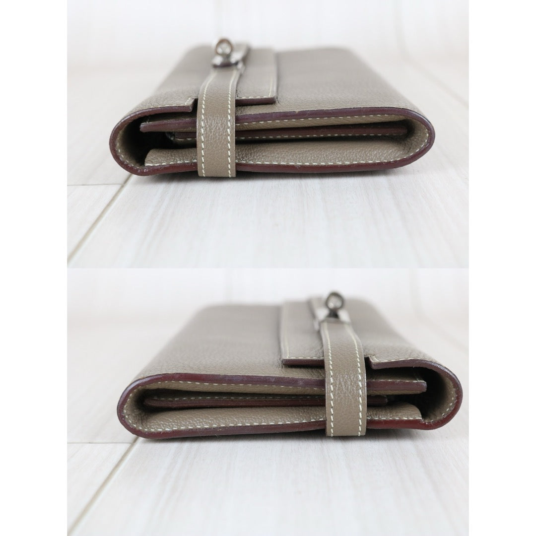 Excellent（Rank SA)｜ HERMES Epson Skin Kelly Wallet Blue Jean □Q Stamp Made In 2013Year｜W25081404