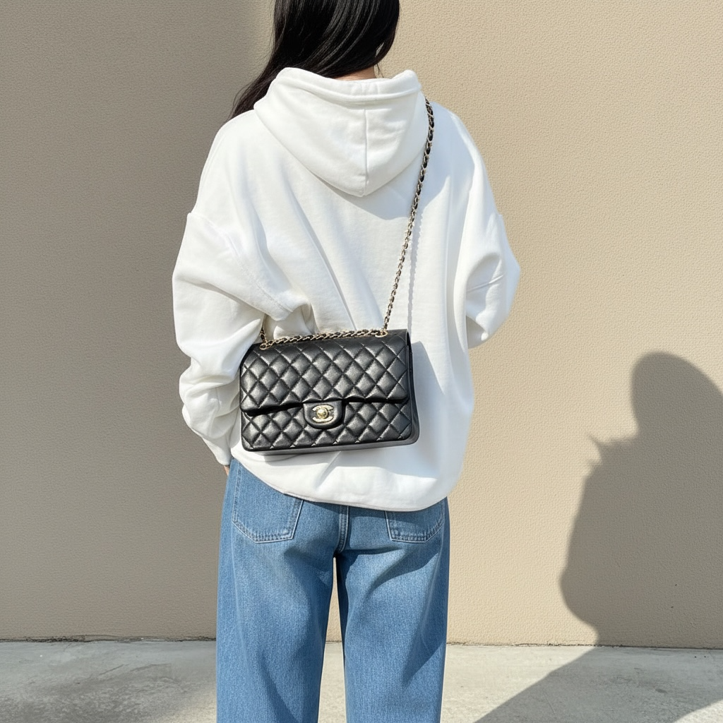Include Entrupy Certificate of Authenticity｜Very Good ( Rank A)｜Full Set CHANEL Lamb Skin Matrasse Chain Double Flap 25 Shoulder Bag  Black Made In 2017-2018Year｜S26040815