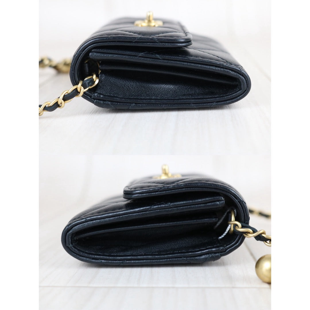 Include Entrupy Certificate of Authenticity｜Very Good（Rank A）｜CHANEL Lambskin Leather Matrasse Chain Mini Bag ｜S26070601