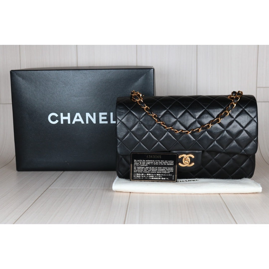 Rank A ｜ CHANEL Matrasse Double Flap 25 Shoulder Bag Black Made In 1996-1997Year｜S24052401