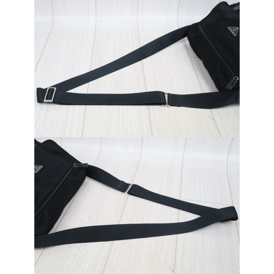 Good ( Rank AB) ｜Prada  Nylon ShoulderBag Black Silver Hardware｜25090209