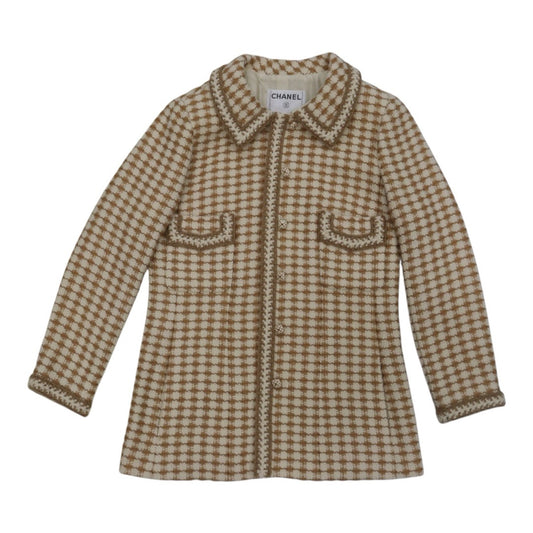 Very Good ( Rank A) ｜ CHANEL 00A Wool Houndstooth Coat 40 size  ｜W25102107