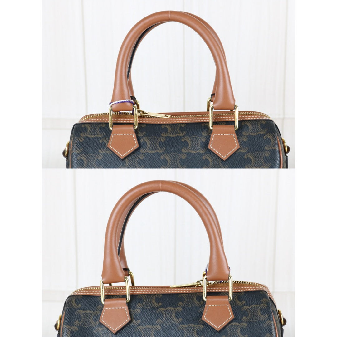 Excellent（Rank SA）｜ CELINE Macadam Triomphe Poston PM Handbag Bag With Shoulder Strap ｜W26020604