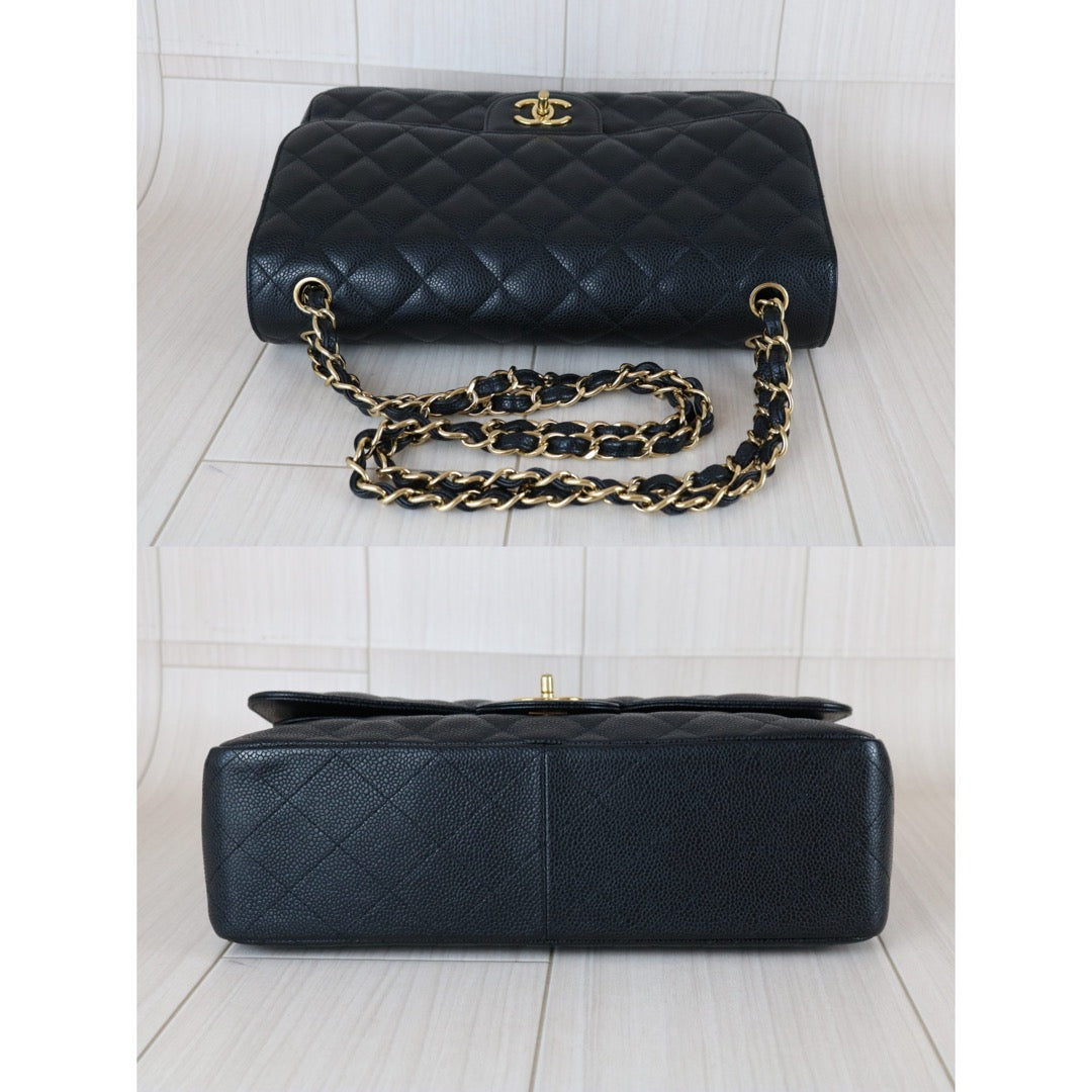 Very Good ( Rank A)｜Full Set CHANEL Matrasse Chain Caviar Skin Jumbo Black  Made In 2010-2011 Year｜S25121105