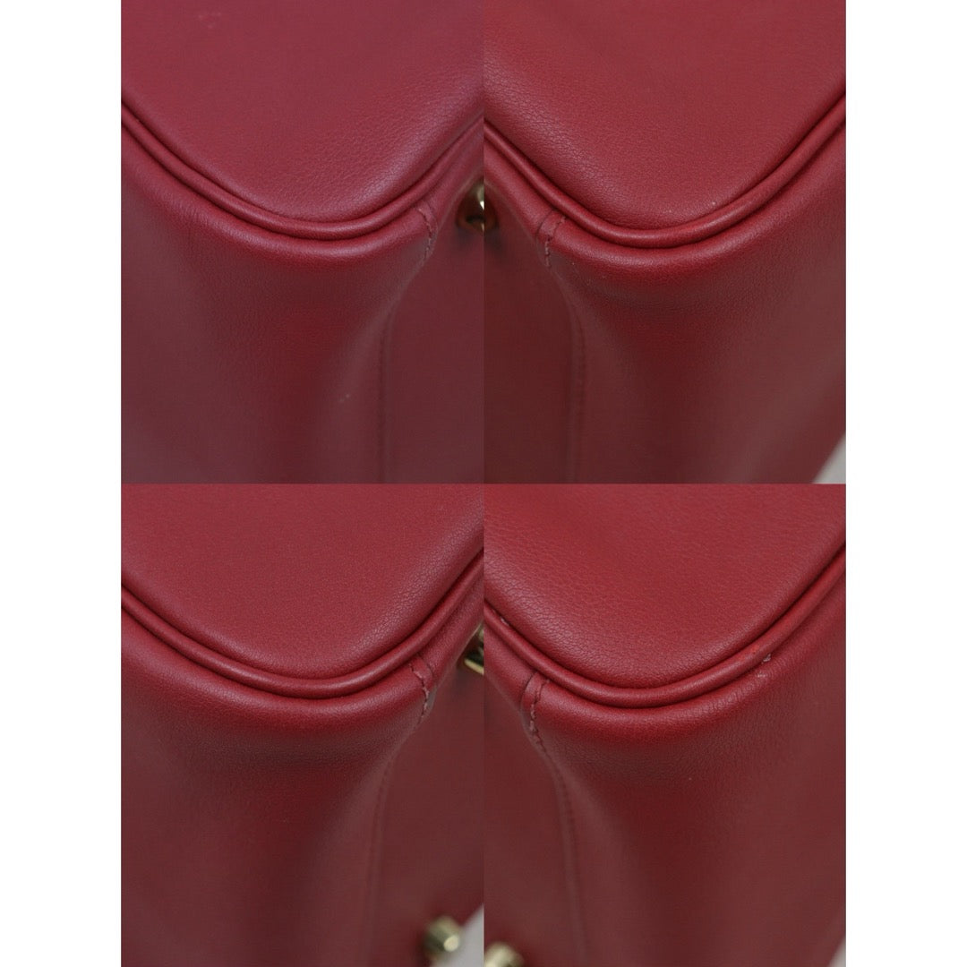 Good ( Rank AB)｜ Hermes Lindy30 Swift Leather Golden Hardware Shoulder Bag X stamp Made In 2016Year Red ｜L25111602
